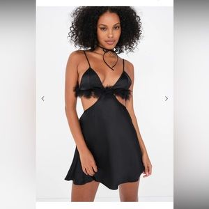 For love of lemons Floral trim slip dress